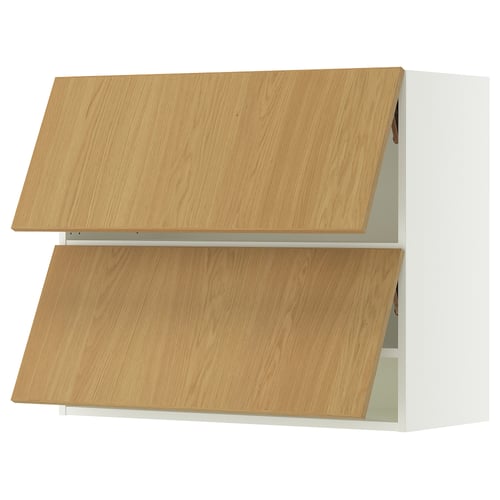 SEKTION Armoire murale horiz+2ptes, blanc/Sinarp chêne plaqué, 36x15x30 "