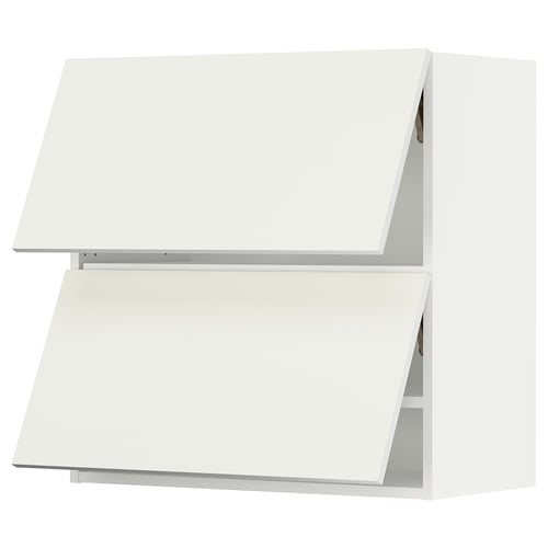 SEKTION Armoire murale horiz+2ptes, blanc/Vallstena blanc, 30x15x30 "