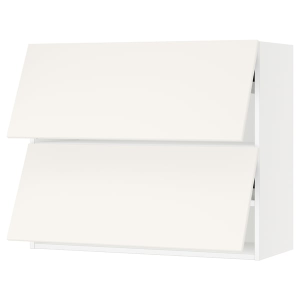 SEKTION Armoire murale horiz+2ptes, blanc/Veddinge blanc, 36x15x30 "