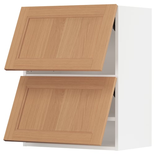 SEKTION Armoire murale horiz+2ptes, blanc/Vedhamn chêne, 24x15x30 "