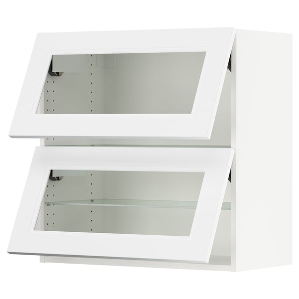 SEKTION Armoire murale horiz+2ptes vit, blanc/Axstad blanc mat, 30x15x30 "
