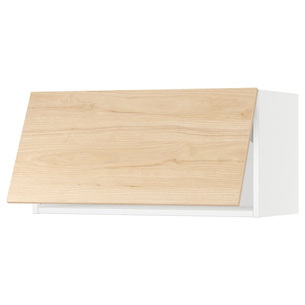 SEKTION Armoire murale horizontale, blanc/Askersund effet frêne clair, 30x15x15 "