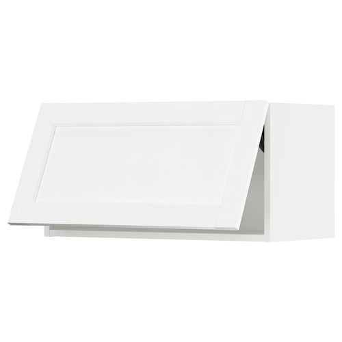 SEKTION Armoire murale horizontale, blanc Enköping/blanc effet bois, 30x15x15 "