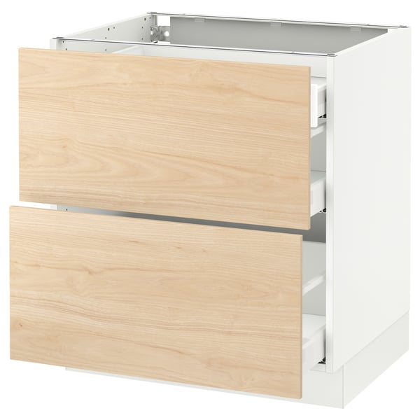 SEKTION / MAXIMERA Arm inf 2 faces/3 tiroirs, blanc/Askersund effet frêne clair, 30x24x30 "