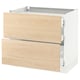 SEKTION / MAXIMERA Arm inf 2 faces/3 tiroirs, blanc/Askersund effet frêne clair, 36x24x30 "