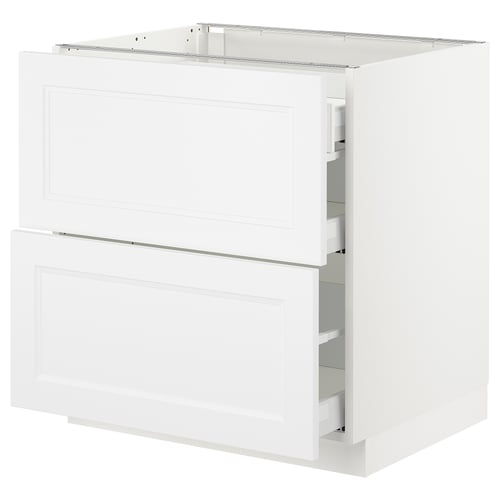 SEKTION / MAXIMERA Arm inf 2 faces/3 tiroirs, blanc/Axstad blanc mat, 30x24x30 "