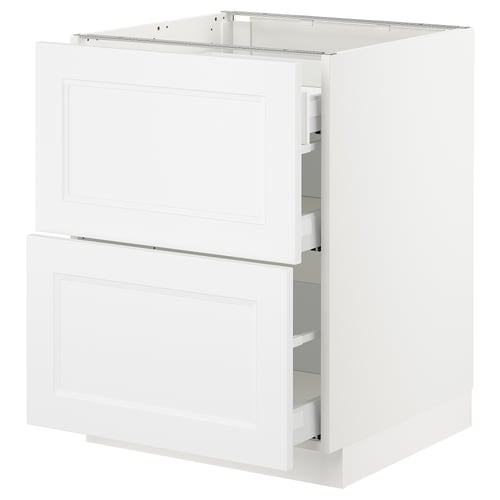 SEKTION / MAXIMERA Arm inf 2 faces/3 tiroirs, blanc/Axstad blanc mat, 24x24x30 "
