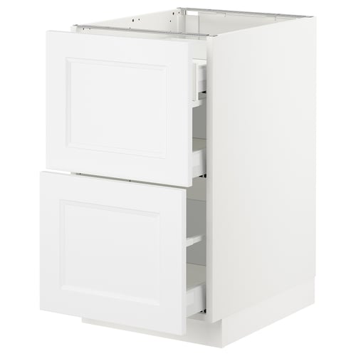 SEKTION / MAXIMERA Arm inf 2 faces/3 tiroirs, blanc/Axstad blanc mat, 18x24x30 "