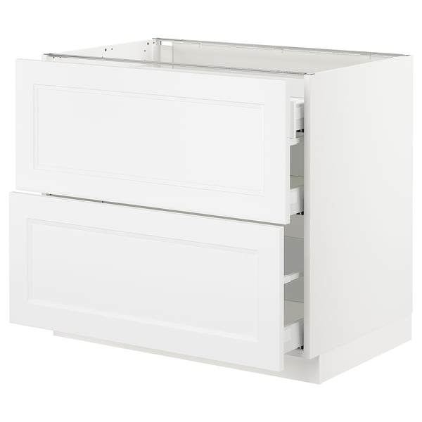 SEKTION / MAXIMERA Arm inf 2 faces/3 tiroirs, blanc/Axstad blanc mat, 36x24x30 "