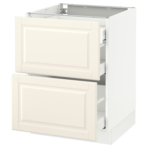 SEKTION / MAXIMERA Arm inf 2 faces/3 tiroirs, blanc/Bodbyn blanc cassé, 24x24x30 "