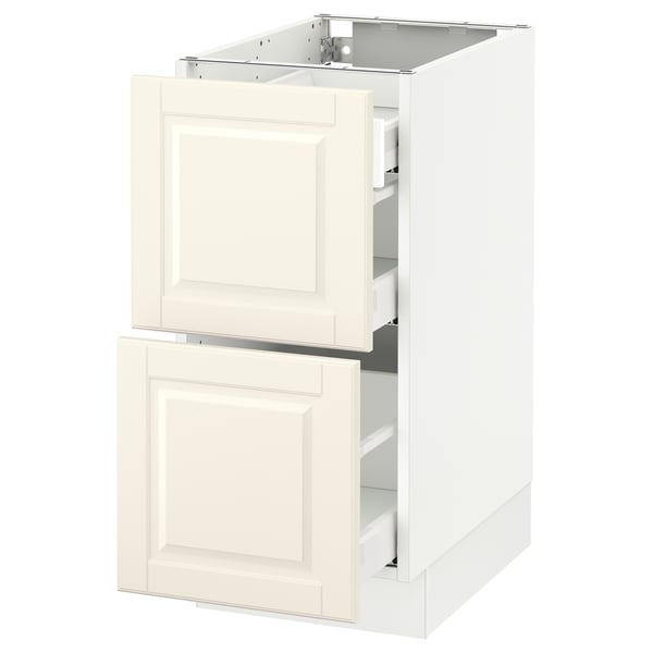 SEKTION / MAXIMERA Arm inf 2 faces/3 tiroirs, blanc/Bodbyn blanc cassé, 15x24x30 "