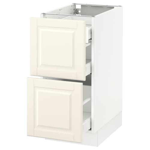 SEKTION / MAXIMERA Arm inf 2 faces/3 tiroirs, blanc/Bodbyn blanc cassé, 15x24x30 "