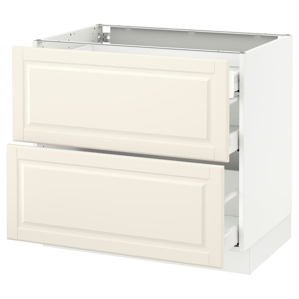 SEKTION / MAXIMERA Arm inf 2 faces/3 tiroirs, blanc/Bodbyn blanc cassé, 36x24x30 "