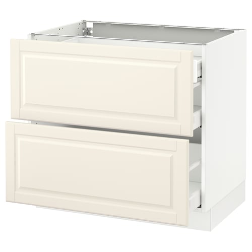 SEKTION / MAXIMERA Arm inf 2 faces/3 tiroirs, blanc/Bodbyn blanc cassé, 36x24x30 "