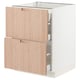 SEKTION / MAXIMERA Arm inf 2 faces/3 tiroirs, blanc/Fröjered bambou clair, 24x24x30 "