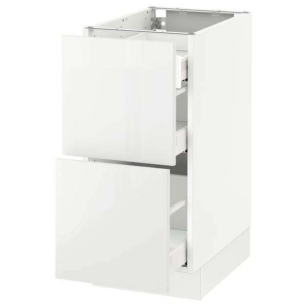 SEKTION / MAXIMERA Arm inf 2 faces/3 tiroirs, blanc/Ringhult blanc, 15x24x30 "