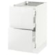 SEKTION / MAXIMERA Arm inf 2 faces/3 tiroirs, blanc/Ringhult blanc, 18x24x30 "