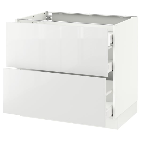 SEKTION / MAXIMERA Arm inf 2 faces/3 tiroirs, blanc/Ringhult blanc, 36x24x30 "