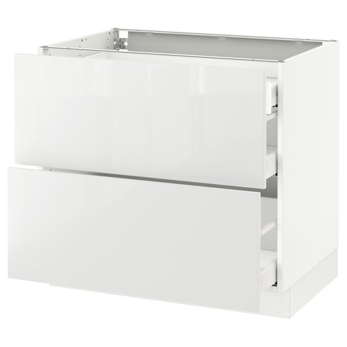 SEKTION / MAXIMERA Arm inf 2 faces/3 tiroirs, blanc/Ringhult blanc, 36x24x30 "