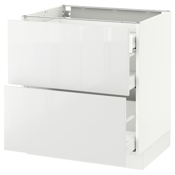 SEKTION / MAXIMERA Arm inf 2 faces/3 tiroirs, blanc/Ringhult blanc, 30x24x30 "