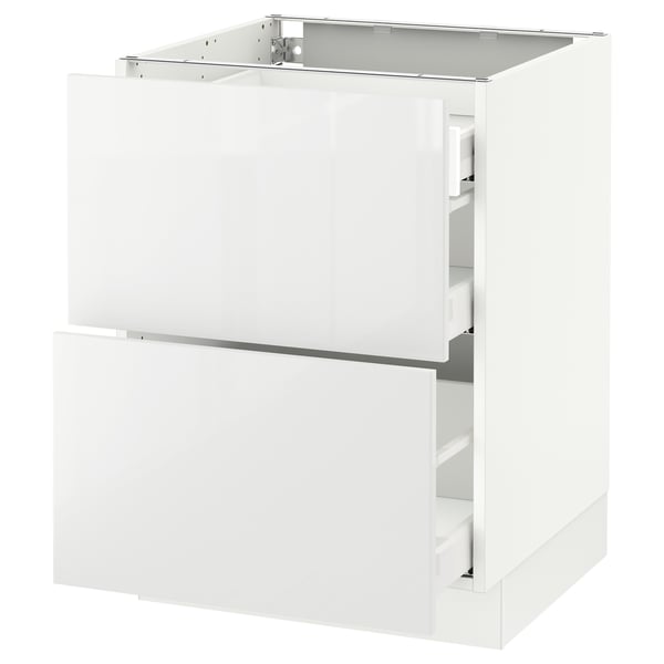 SEKTION / MAXIMERA Arm inf 2 faces/3 tiroirs, blanc/Ringhult blanc, 24x24x30 "