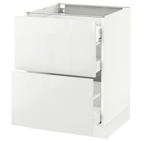 SEKTION / MAXIMERA Arm inf 2 faces/3 tiroirs, blanc/Ringhult blanc, 24x24x30 "