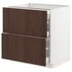 SEKTION / MAXIMERA Arm inf 2 faces/3 tiroirs, blanc/Sinarp brun, 30x24x30 "