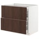 SEKTION / MAXIMERA Arm inf 2 faces/3 tiroirs, blanc/Sinarp brun, 36x24x30 "