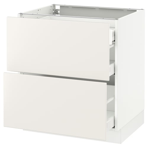 SEKTION / MAXIMERA Arm inf 2 faces/3 tiroirs, blanc/Veddinge blanc, 30x24x30 "
