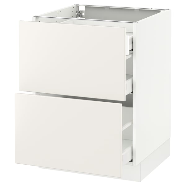 SEKTION / MAXIMERA Arm inf 2 faces/3 tiroirs, blanc/Veddinge blanc, 24x24x30 "