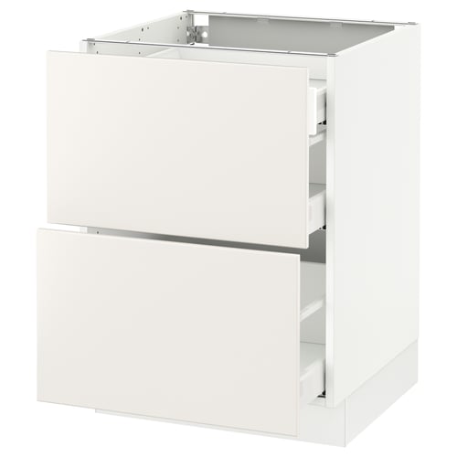 SEKTION / MAXIMERA Arm inf 2 faces/3 tiroirs, blanc/Veddinge blanc, 24x24x30 "