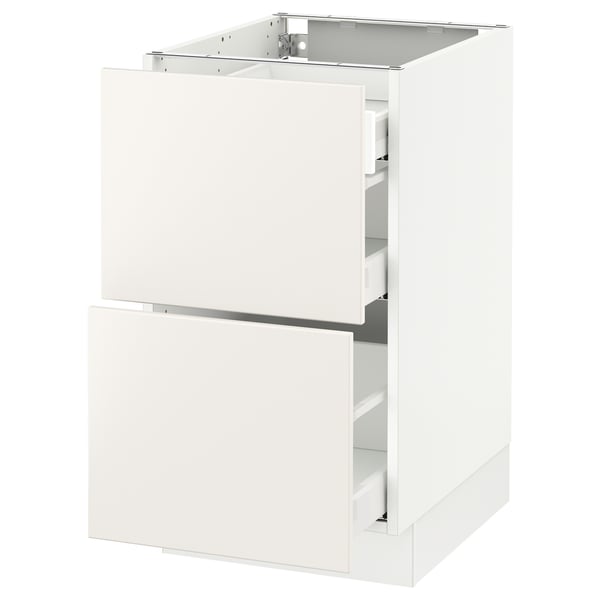 SEKTION / MAXIMERA Arm inf 2 faces/3 tiroirs, blanc/Veddinge blanc, 18x24x30 "
