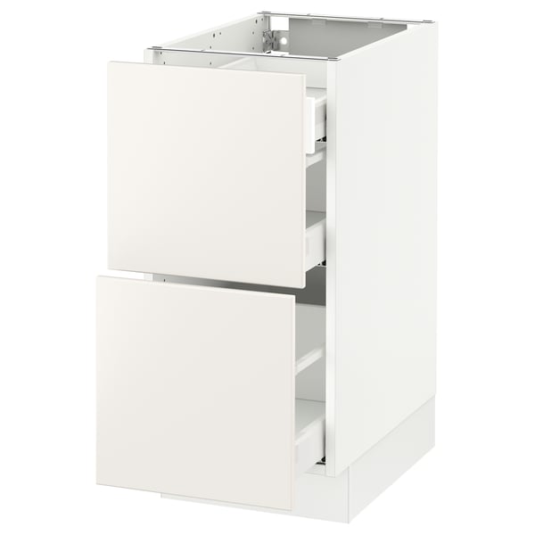 SEKTION / MAXIMERA Arm inf 2 faces/3 tiroirs, blanc/Veddinge blanc, 15x24x30 "