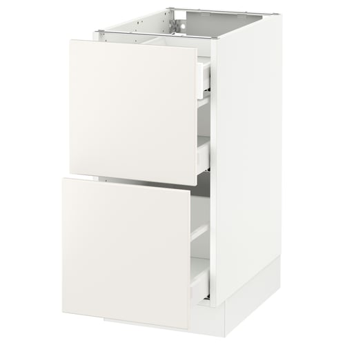 SEKTION / MAXIMERA Arm inf 2 faces/3 tiroirs, blanc/Veddinge blanc, 15x24x30 "