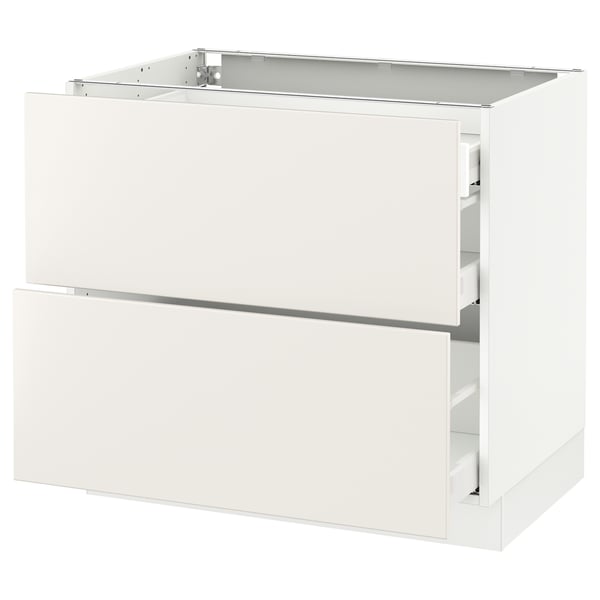 SEKTION / MAXIMERA Arm inf 2 faces/3 tiroirs, blanc/Veddinge blanc, 36x24x30 "