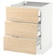 SEKTION / MAXIMERA Arm inf 3 faces/4 tiroirs, blanc/Askersund effet frêne clair, 24x24x30 "