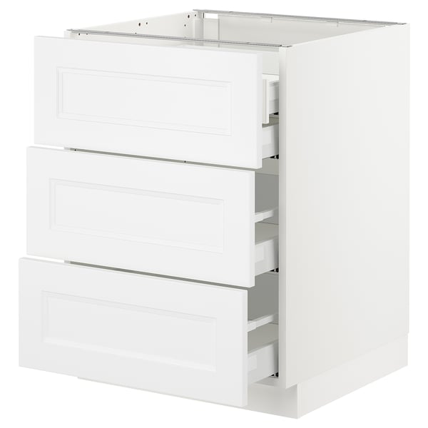 SEKTION / MAXIMERA Arm inf 3 faces/4 tiroirs, blanc/Axstad blanc mat, 24x24x30 "