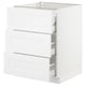 SEKTION / MAXIMERA Arm inf 3 faces/4 tiroirs, blanc/Axstad blanc mat, 24x24x30 "