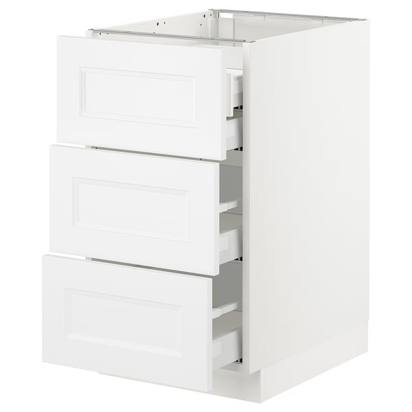 SEKTION / MAXIMERA Arm inf 3 faces/4 tiroirs, blanc/Axstad blanc mat, 18x24x30 "