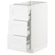 SEKTION / MAXIMERA Arm inf 3 faces/4 tiroirs, blanc/Axstad blanc mat, 15x24x30 "