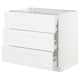 SEKTION / MAXIMERA Arm inf 3 faces/4 tiroirs, blanc/Axstad blanc mat, 36x24x30 "