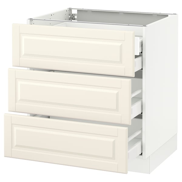 SEKTION / MAXIMERA Arm inf 3 faces/4 tiroirs, blanc/Bodbyn blanc cassé, 30x24x30 "