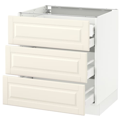 SEKTION / MAXIMERA Arm inf 3 faces/4 tiroirs, blanc/Bodbyn blanc cassé, 30x24x30 "