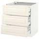 SEKTION / MAXIMERA Arm inf 3 faces/4 tiroirs, blanc/Bodbyn blanc cassé, 30x24x30 "