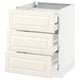 SEKTION / MAXIMERA Arm inf 3 faces/4 tiroirs, blanc/Bodbyn blanc cassé, 24x24x30 "