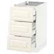 SEKTION / MAXIMERA Arm inf 3 faces/4 tiroirs, blanc/Bodbyn blanc cassé, 18x24x30 "