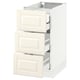 SEKTION / MAXIMERA Arm inf 3 faces/4 tiroirs, blanc/Bodbyn blanc cassé, 15x24x30 "