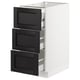 SEKTION / MAXIMERA Arm inf 3 faces/4 tiroirs, blanc/Lerhyttan teinté noir, 15x24x30 "