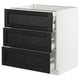 SEKTION / MAXIMERA Arm inf 3 faces/4 tiroirs, blanc/Lerhyttan teinté noir, 30x24x30 "
