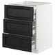 SEKTION / MAXIMERA Arm inf 3 faces/4 tiroirs, blanc/Lerhyttan teinté noir, 24x24x30 "